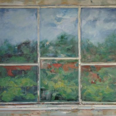 View from a window. oil on canvas, 152x183cm